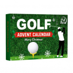 Golfi advendikalender 2025 meestele, teismelistele poistele, 24 p&auml;eva j&otilde;ulude tagasiarvestuskalender golfipallide, tiide, pallimarkeerijatega, p&uuml;hadekingitus isale, abikaasale