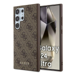 Kaitse&uuml;mbris Samsung Galaxy S24 Ultra jaoks Guess K&otilde;va 4G Metall Kuldne Pruun