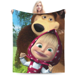 M-Masha ja Karud Tekk Pehme Uudsus Pl&uuml;&uuml;s Voodipesu Viska Tekid T&uuml;drukutele Poistele V&auml;ljas Flanell Voodikate Voodikate 180x230cm