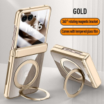 Metallr&otilde;ngaga magnetiline l&auml;bipaistev karastatud klaasist kile&uuml;mbris Motorola Razr 60 Ultra Moto Razr 60 50 jaoks, vedruhinge kate Motorola Razr 50