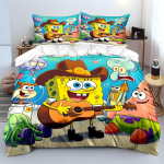 3TK Multifilm K&auml;sna-Kalle Tr&uuml;kitud Voodipesukomplekt Lastele Poistele T&uuml;drukutele Uus 3D Tr&uuml;kitud Voodikate Tekikott Padjap&uuml;&uuml;r Magamistoa Dekoor 135X200cm