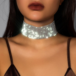 Ingemark S&auml;delev H&otilde;bedane V&auml;rv Kristallkaelakee Choker Naistele Pruudi Gooti Kivist Kaelal&uuml;li Elegantne Ehtekomplekt brown