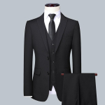 Meeste &uuml;likond &Uuml;likond Kolmeosaline Korea versioon Slim &uuml;likond Meeste &auml;riprofessionaalne riietus Parim mees Peigmees Pulmakleit 2XL black