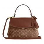 Coach Emory 26 Klassikaline Monogramm Kanga ja Nahaga &Otilde;lakott-Tote Kott Keskmine Naiste K&auml;ekotid Hele-Khaki Vintage-Pruun CDB08-IMYN0 Basic Set (Bag+Dust Bag)