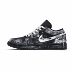 Jordan Air Jordan 1 Dark Night Starfall Viper Nahast Madalad Vintage Korvpallijalatsid Unisex Must Valge Hall 553558-093(Team861-Viper) 40.5