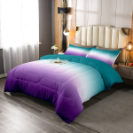 Erose pulma Ombre tekikott Komplekt Roheline Lilla Sinakasroheline Voodipesu Komplekt &Uuml;heinimesevoodi Suurus V&auml;rviline Gradient Udusuletekk Kaasaegne Abstraktne Tekk Tekikott 200x200cm