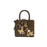 MICHAEL KORS k&auml;ekott Luggage seeria Mercer Mercer kirjalogo lukk kolmem&otilde;&otilde;tmeline liblikas ni&scaron;&scaron; lehmanahast akordionikott crossbody naiste oliiviroheline pruun