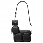 MICHAEL KORS Jet Set Item V&auml;listasku Br&auml;ndi logo Nahast Crossbody Keskmine Naiste Must must