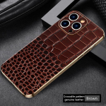 Ehtsa Nahast Telefoni&uuml;mbris iPhone 16 15 Pro Max 14promax jaoks Luksuslik Pehmete &Auml;&auml;tega P&otilde;rutuskindel Kaamera Kaitse Kate For iPhone 12 Pro brown