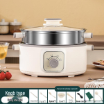 Kolmekihiline elektriline auruti: Multifunktsionaalne, Automaatne v&auml;ljal&uuml;litus, Suur mahtuvus, Taimer, Mitmekihiline kuum pott, Aurutuskorv toiduvalmistamiseks Stainless Steel Electric Steamer white