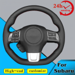 Kohandatud auto roolikatte punutis 100% sobivus Subaru WRX STI 2014-, Levorg 2015-, Levorg STI 2017- Autotarvikud Black Thread