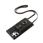 Nahast Crossbody telefoni&uuml;mbris Samsung S23 FE S24 S22 Plus S25 Ultra A15 A33 A25 A16 A06 A36 A26 A56 jaoks Rahakott Kaardihoidja Kate Galaxy A15 5G must