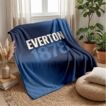 Evertoni jalgpallitr&uuml;kiga flanelltekk, pehme, soe ja kerge visketekk diivanile, voodisse, telkimiseks 130x150cm