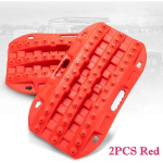 2 tk Maastiku veojalused 58 cm L&uuml;hikesed taastamisrajad Veojalad 4WD jaoks Muda Liiva Lumega Kaldteed Rehvi veoj&otilde;ut&ouml;&ouml;riist Punane Must 2PCS Red