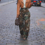 Naiste Madala V&ouml;&ouml;kohaga Sirge S&auml;&auml;rega Cargo P&uuml;ksid L&otilde;dvad Streetwear Camo Leoparditr&uuml;kiga Mitme Taskuga Kergelt Venivad Denim P&uuml;ksid S