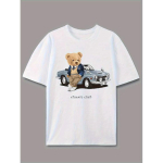 Meeste Vintage Karu ja Klassikalise Auto Graafikuga T-s&auml;rk - Pehme Veniv Retrostiilis Tee Sobib Paaridele Matchinguks, Masinpestav Vabaaja T&auml;navar&otilde;ivaste Top 4XL valge