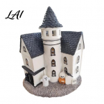 Tume Esteetika Kaunistused Vintage Valgustatud Maja Halloweeni Kaunistus Gooti Kummitus K&otilde;rvitsak&uuml;la Maja &Otilde;udne Miniatuurkuju LED
