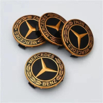 4 tk/komplekt 75 mm Mercedes Benz AMG W203 W206 W220 W205 W211 W212 autode ratta keskmised katted Benz embleemiga Rehvir&otilde;ngaste katted ED3 kollane