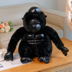 Kohev orangutan gorilla &scaron;impans pl&uuml;&uuml;sis m&auml;nguasi, t&auml;idisega loomaaia loom plusshie Peluche must ahv nukk lastele kaaslase kingitus 35cm must