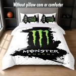 Monster Energy Disainiga Voodi Voodipesu Komplekt 1 Tekikott + 2 Padjap&uuml;&uuml;ri Pehme Hingav Majapidamise Voodipesu 135cm*200cm white