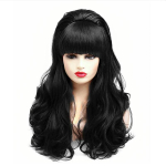 HAIRJOY S&uuml;nteetiline juustega mesilastaruga parukas Naistele Krussis Pikk Kuumakindel Cosplay parukid 26inches black