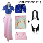 Nico Robin Cosplay Kost&uuml;&uuml;m Kleit Komplektid Anime Cosplay Kost&uuml;&uuml;m Kost&uuml;&uuml;mid T&uuml;drukule T&auml;iskomplekt Halloweeni Karnevali Peokleit XL gray