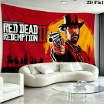RDR2 M&auml;nguseina Vaip Esteetiline Seinale Riputatav Tr&uuml;kitud Kangast Tekk Dekoratiivsed Vaibad Magamistuppa Elutuppa Kodu Dekoor 180cm x 230cm