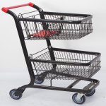 Kahetasandiline k&auml;ru Double Commercial Kahekihiline Ostukorv Remondimehe varustus Koduparanduseks Riistvara pood black
