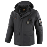 Meeste paks polsterdatud jakk V&auml;litingimustesse Soe Talvine Meeste kapuutsiga jakid Veekindel XXXXL black