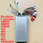48V 60V 72V 2000W/2500W E-jalgratta kontroller 45A /60A 18 MOSFET DC kontroller kahekordne režiim Elektrilise t&otilde;ukeratta jalgratta kiirusmootori jaoks 2500W-72V-60A