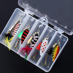 P&uuml;&uuml;gilant Spinner Lusikas Peibutis P&ouml;&ouml;rlev metallist litrid S&ouml;&ouml;dakonksud Voobler Crankbait P&uuml;&uuml;gitarbed 5pcs with a box