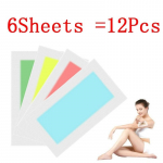 6 lehte = 12 tk Suvine uus kuum m&uuml;&uuml;k Professionaalne karvaeemaldus kahepoolne k&uuml;lma vaha ribade paber L-le