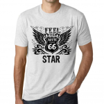 Meeste Vintage T-s&auml;rk Graafiline T-s&auml;rk Feel The Star Vintage White XS anti-flash valge v&auml;rv