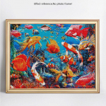 5D DIY Diamond Painting Fish T&auml;is &uuml;mmargune Rhinestone Picture Teemanttikandid 20X30