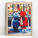 Teemantmaali t&auml;is&uuml;mmargune portree poisi ja t&uuml;druku tikand Pilt Rhinestone Diamond 20X30