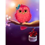 Cartoon Owl Teemantmaal T&auml;is &uuml;mmargune Mosaiik Komplekti Pilt Suur DIY Nighthawk Rhinestone Paint 20X30CM