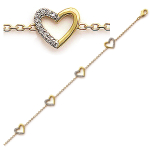 Les Tr&eacute;sors De Lily [E7052] - Bracelet Plaqu&eacute; Or 'Love' blanc dor&eacute; - 10x10 mm valge