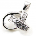 Les Tr&eacute;sors De Lily [J0176] - Pendentif Argent 'D&eacute;esse' Blanc argent&eacute; (rhodi&eacute;) - 13 mm h&otilde;be