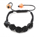 Les Tr&eacute;sors De Lily [K2877] - Bracelet shambhala 'Rosa Romantica' noir must