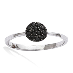 Bague Argent 'Sissi' noir argent&eacute; (rhodi&eacute;) - 6 mm 50 must