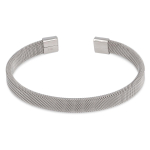 Les Tr&eacute;sors De Lily [Q6999] - Bracelet Acier 'Milan' argent&eacute; - 64 mm- 8 mm h&otilde;be