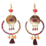 Les Tr&eacute;sors De Lily [Q8749] &ndash; Kuldpunased disainitud liiprid 'Acapulco' - 60x30 mm punane