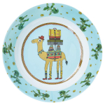 Les Tr&eacute;sors De Lily [R0633] - Melamiinist supitaldrik 'Saperlipopette' sinine roheline (Joe camel) - 19x5 cm sinine
