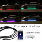 Auto &scaron;assii painduvad ribatuled Auto RGB alusvalgusti dekoratiivne atmosf&auml;&auml;rilamp autode p&otilde;hjavalgusti 90cm 120cm App