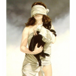 Teemantmosaiik DIY 5D teemant naised mustade kassidega 5D teemanttikandiga 20X30CM