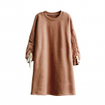 T&uuml;drukute kleit vabaaja koolistiilis teismeliste t&uuml;drukute talve avar pikad kleidid lastele paks soe kleit 6T roosa