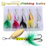 Tehismetallist kalap&uuml;&uuml;gi peibutis 5 tk Spinner kalap&uuml;&uuml;gi s&ouml;&ouml;t Lusikas kalap&uuml;&uuml;gi s&ouml;&ouml;t &otilde;ues kalap&uuml;&uuml;k 5Pcs Lures&Box