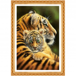 Teemanttikandid 5D DIY Teemantmaaling Loom Tiiger Ema ja Poeg Ristpistes Rhinestone 20X30CM