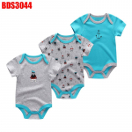 Vasts&uuml;ndinud beebi poiste t&uuml;drukute riided Kiddiezoom puuvillased O-kaelusega l&uuml;hikeste varrukatega beebip&uuml;ksid 9M