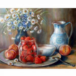 Teemantmaaling Lilled Ristpistes Teemanttikandid Nurgakangas Pilt Seinadekoor 20X30CM